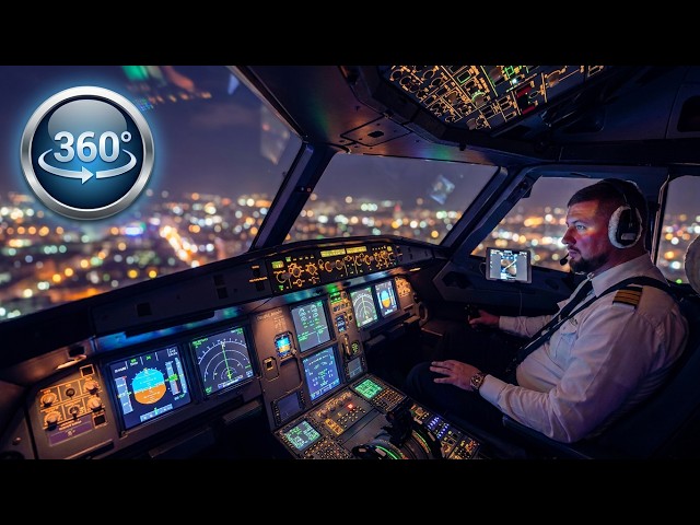 A321 Landing: The Ultimate 360° Flight Deck Experience!