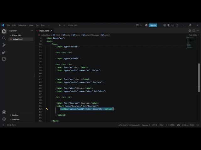 HTML For Beginners (Form container tag PT5)