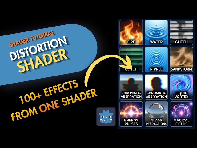 Learn Normal Map Based Distortion Shader in Godot|100+ effects from one shader|Step by Step tutorial