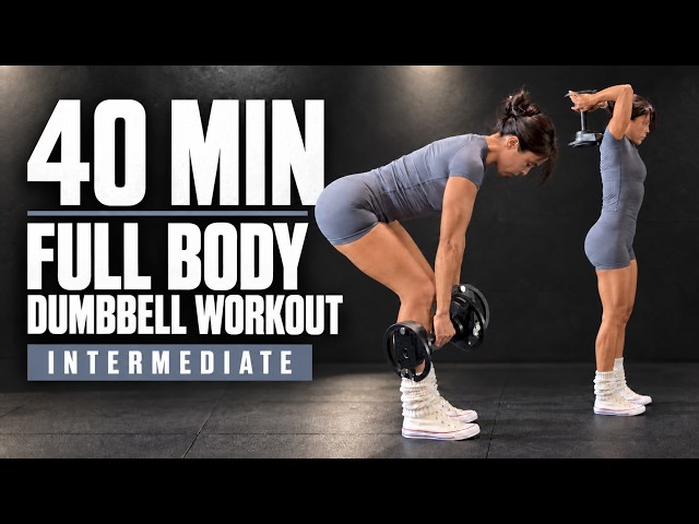 40 MIN FULL BODY DUMBBELL WORKOUT | Intermediate Home Strength Training