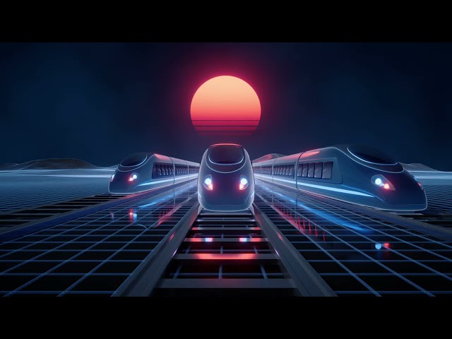 3D Digital High Speed Bullet Train 🚄 Seamless Vj Loop Background No Copyright 