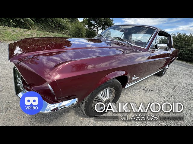 [VR180] 1968 Mustang V8 Auto Vintage Burgundy Walkaround & Drive-In