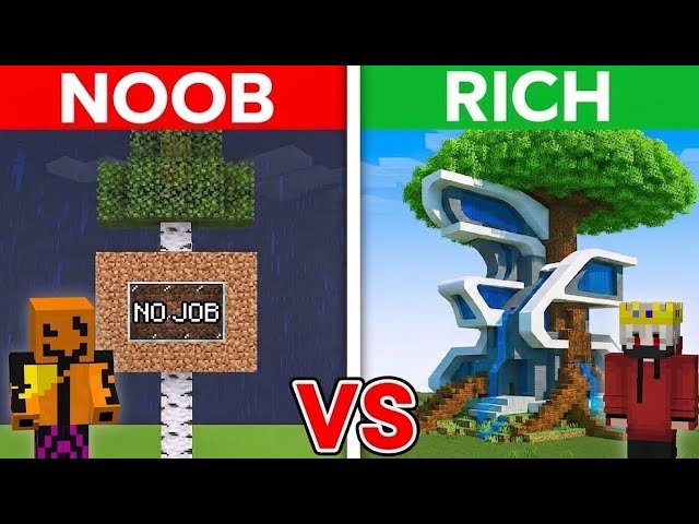 Minecraft Build Battle But My Friend Built a HUGE Treehouse!