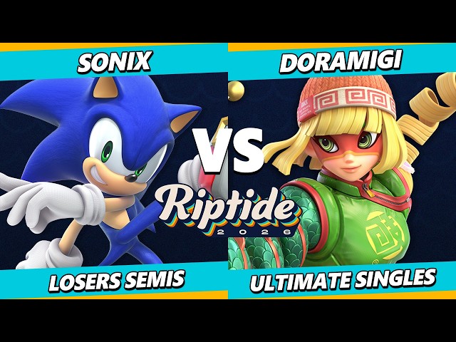 Riptide 2026 LOSERS SEMIS - Sonix (Sonic) Vs. Doramigi (Min Min) Smash Ultimate - SSBU