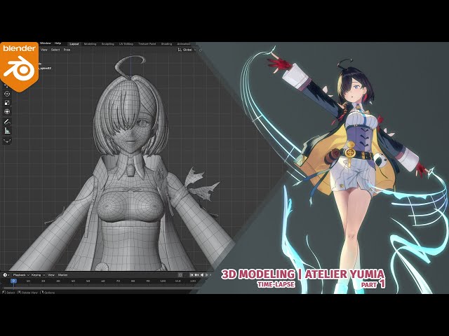 3D Modeling Time-lapse | Atelier Yumia | Blender 4x | Part 1