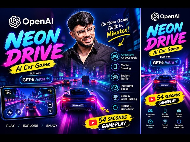 AI Built This Playable Car Game 🚗🔥 | Neon Drive | Game Development