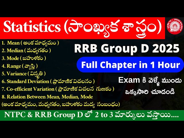 RRB Group D 2025 Statistics full chapter
