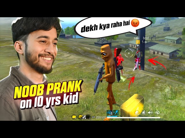 Noob Prank with 10 Year Old Cute Kid😂 - Free Fire