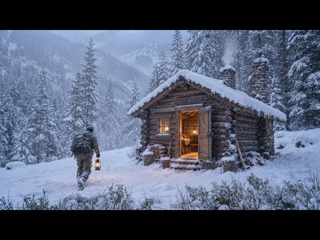 5 Days Surviving a Severe SNOWSTORM in a Wooden Cabin | Extreme Winter Survival