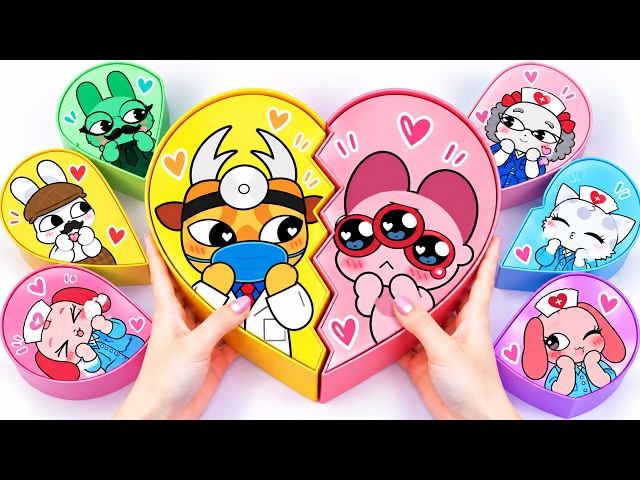 💖 Paper DIY 💖 Cute Couple Love Blind Box Unboxing at Animal Hospital 🐶🦒✨ | Squishy Roblox