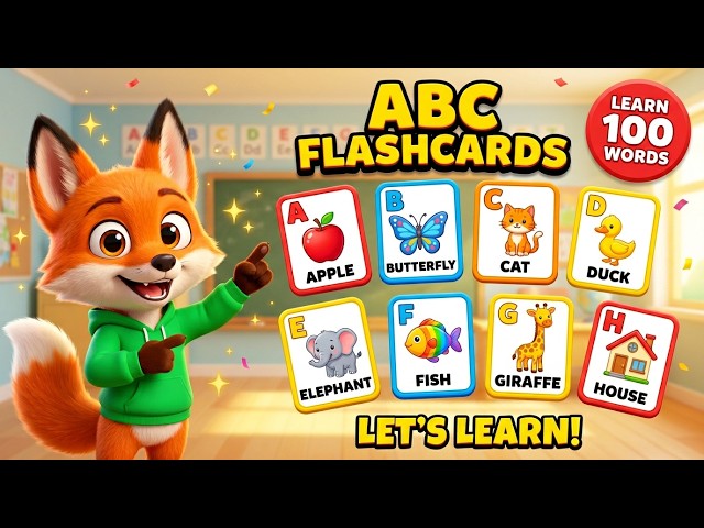 ABC Flashcards for Toddlers | First Words A-Z for Kids | Learn ABC with Fun Objects