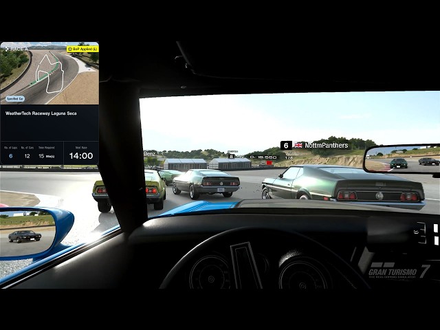 Gran Turismo 7 PSVR2 | Daily Race A | Mustang Mach 1 '71 | WeatherTech Raceway Laguna Seca