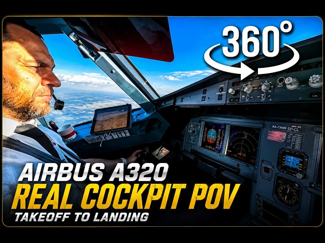 Airbus A321 Cockpit Takeoff: 360° Jumpseat View!