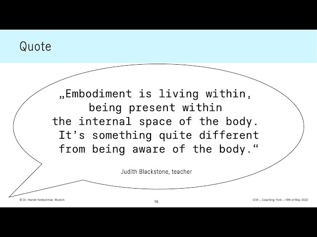 The Power of the Embodied Imagination - International Coaching Week York 2022