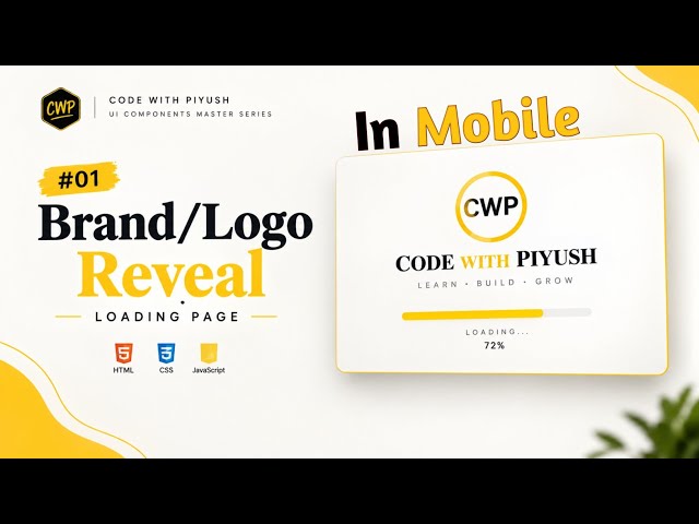 Create a Brand Logo Reveal Animation Using HTML & CSS | Loading Page | UI Components #01