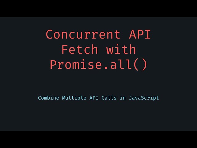 Fetch Data from Multiple APIs Concurrently Using Promise all in JavaScript!