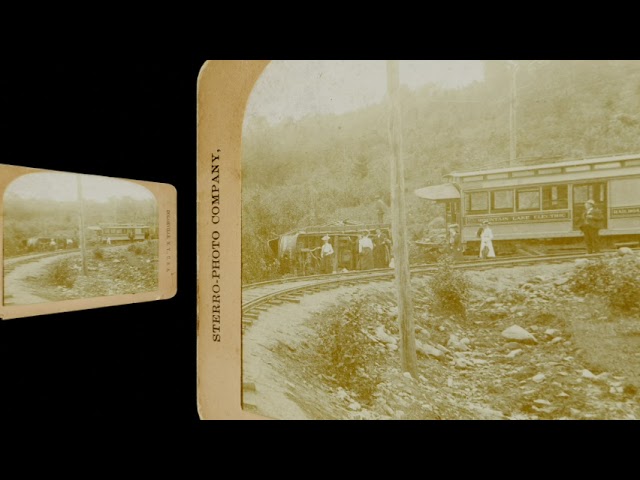 Wreck of Mountain Lake Electric Railroad, 1902 (VR 3D still-image)