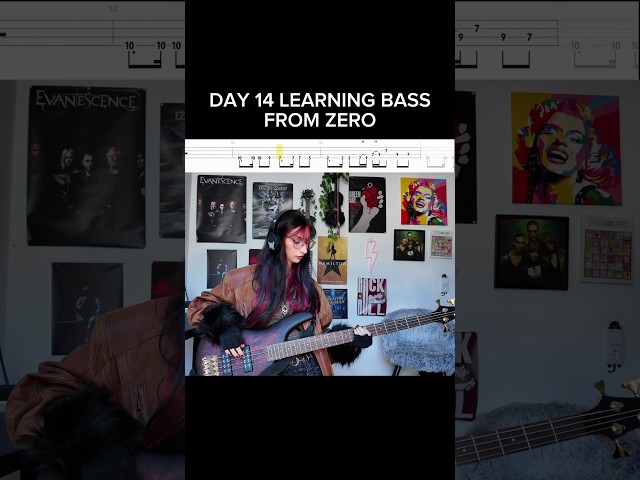 DAY 14 of learning bass from zero!!  Bass: Ibanez SR300EDX-WZM 🖤
