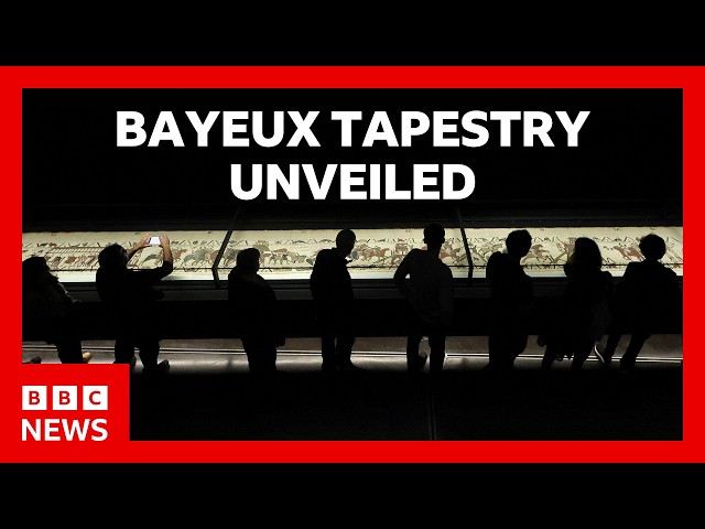 Bayeux Tapestry on show for first time in nearly 1,000 years | BBC News