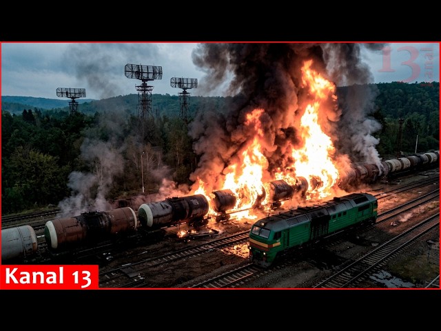 Ukrainian UAVs crush Russian army locomotives, fuel carrying rail convoys, military cargo shipments