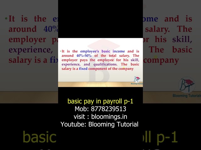 What is Basic Pay in Payroll? | Tally Prime Payroll Part 1