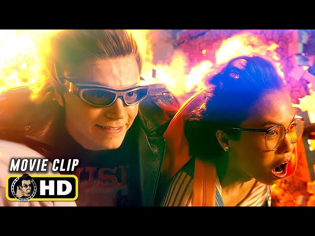 X-MEN: APOCALYPSE (2016) Quicksilver Saves Everyone in Exploding Mansion [HD] Evan Peters