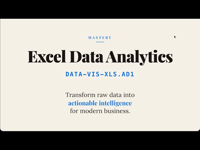 Data Analysis & Visualization with Excel | Master Excel for Data Analytics