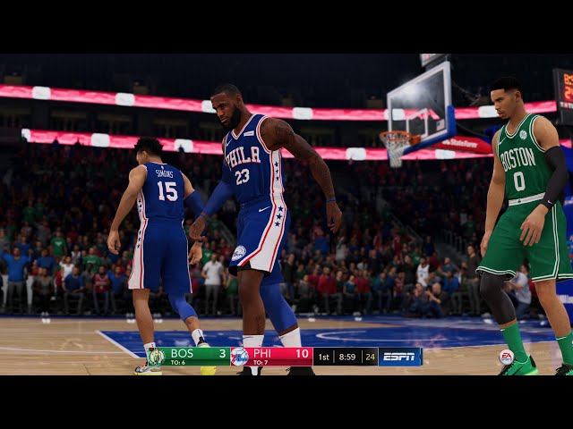 🚨 NBA LIVE 27 LeBron 76ers Debut vs Celtics 1st Qrt 4K