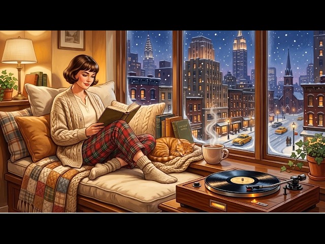 The First Snowfall in 1950s Manhattan | Cozy Vintage Americana Music