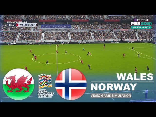 WALES vs NORWAY | UEFA Nations League 2026/27 | Video Simulation PES 2021 Gameplay