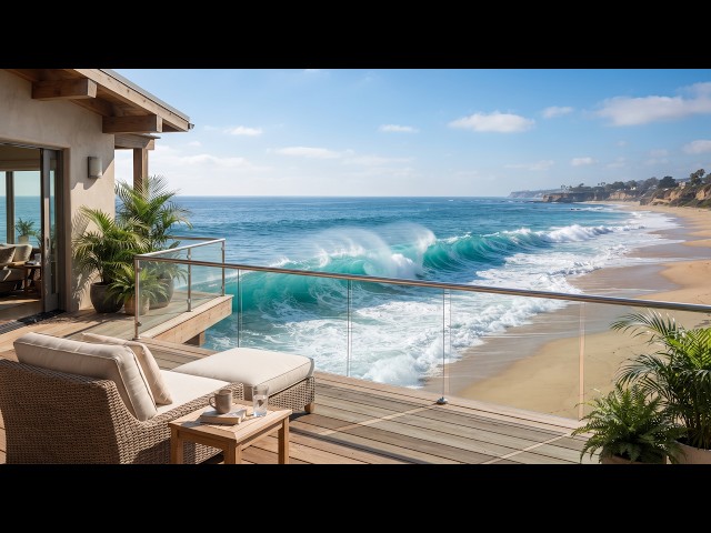 Ocean Waves ASMR 🌊 Relaxing Beach Sounds from a Luxury Oceanfront Balcony | Sleep & Relax