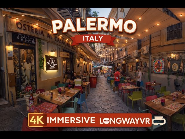Palermo Day Walk 🇮🇹 | Historic Streets & Markets Walking Tour | VR180 8K | City Ambience