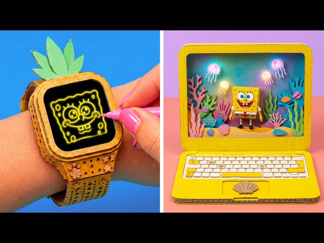 DIY SpongeBob Cardboard Crafts! 🧽✨ Fun & Creative Ideas