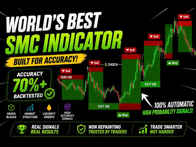 🔥 70%+ Win Rate SMC Indicator | Order Blocks + Liquidity Sweeps