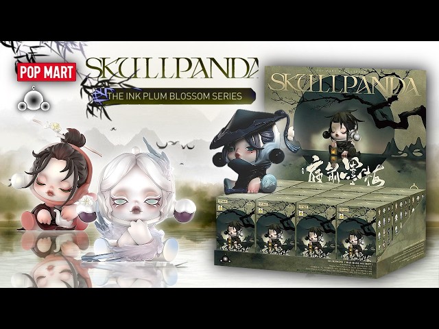 Pop Mart Skullpanda Ink Plum Blossom Full Set Blind Box Unboxing with Cozy Relaxing Nature Sounds