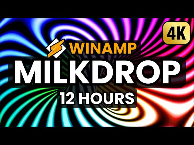 Winamp Visualization 12 Hours (4K UHD) / Milkdrop Music Visuals - No audio (PART 1)