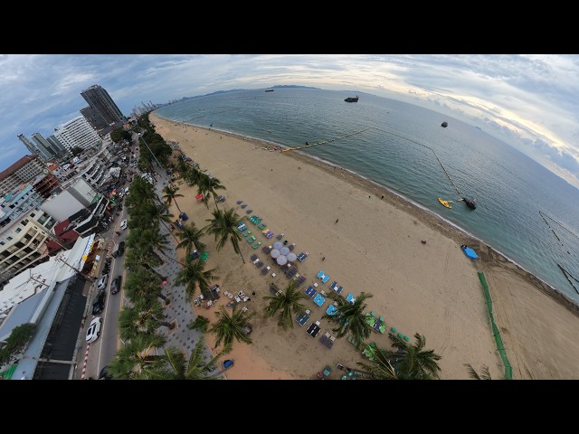 360° Drone View | Jomtien Beach Ariel - Pattaya | 8K VR Video (Meta Quest 3 Virtual Treadmill)