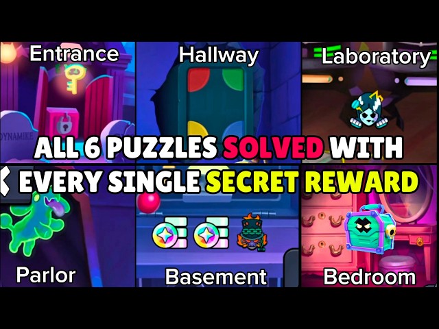 ALL Rooms FULL SOLVE with ALL SECRET REWARDS , Findgus | Brawl stars