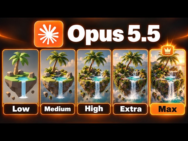 Opus 5.5 Build me the Same Blender Scene at Every Effort Level