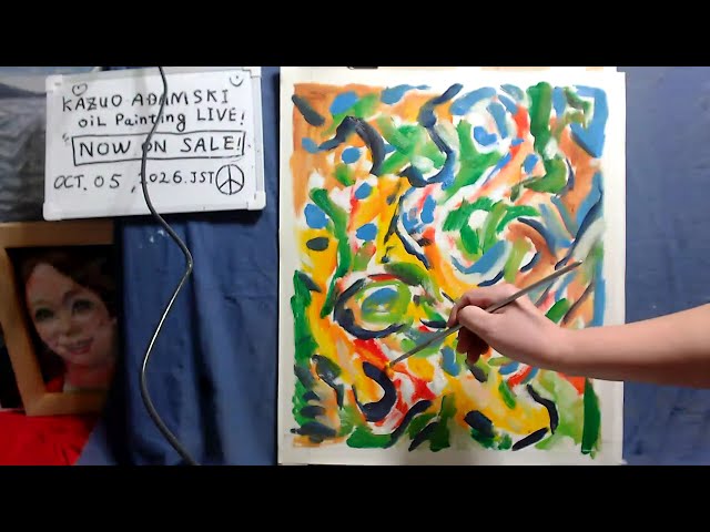 Oil painting abstract day 1  op1759-1  [LIVE]--  "Contemporary art"
