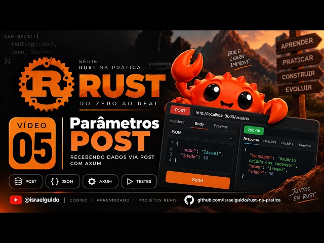 Rust #05 🦀 — Parâmetros POST com Axum | Recebendo JSON na API