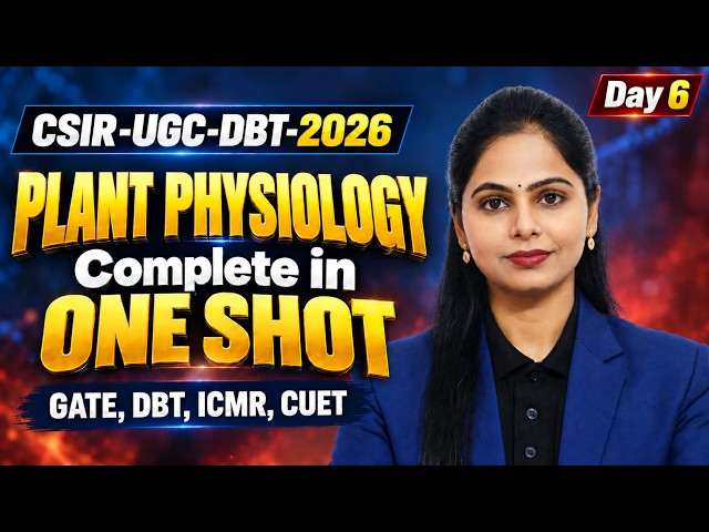 Plant Physiology ONE SHOT | CSIR-UGC-DBT Life Science | Unit 6 | Dr. Manisha Verma | Dec 2026 |