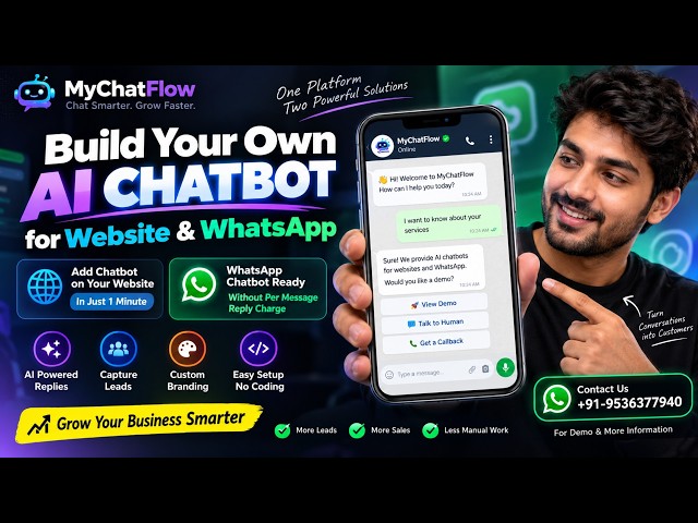 Create AI Chatbot for Website in 1 Minute  WhatsApp Bot, AI Replies & Lead Generation Tutorial