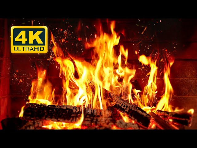 🔥 Cozy Fireplace 4K (12 HOURS). Fireplace with Crackling Fire Sounds. Crackling Fireplace 4K