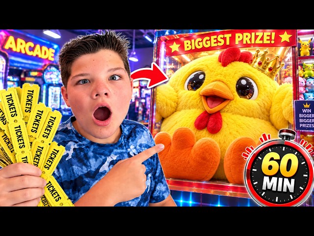 Caleb’s Arcade Adventure! Can He Win the GIANT Prize?