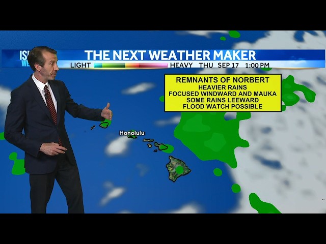 Wednesday Weather Forecast | Norbert remnants could bring flooding rain to Hawaii