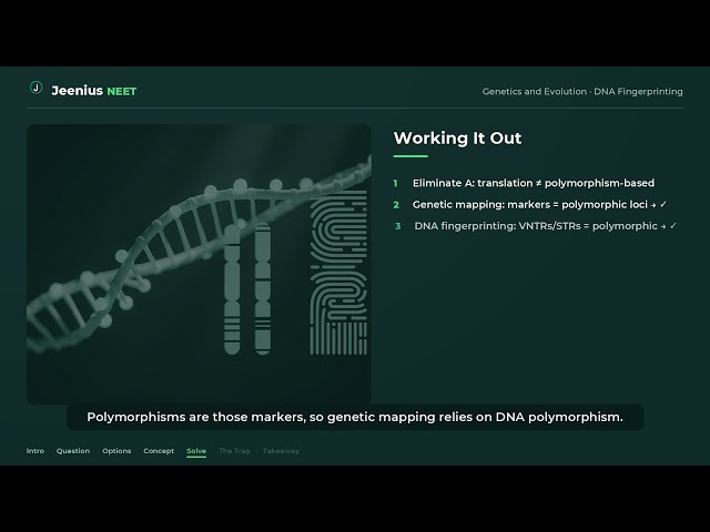 DNA polymorphism forms the basis of : | NEET 2022 Genetics and Evolution