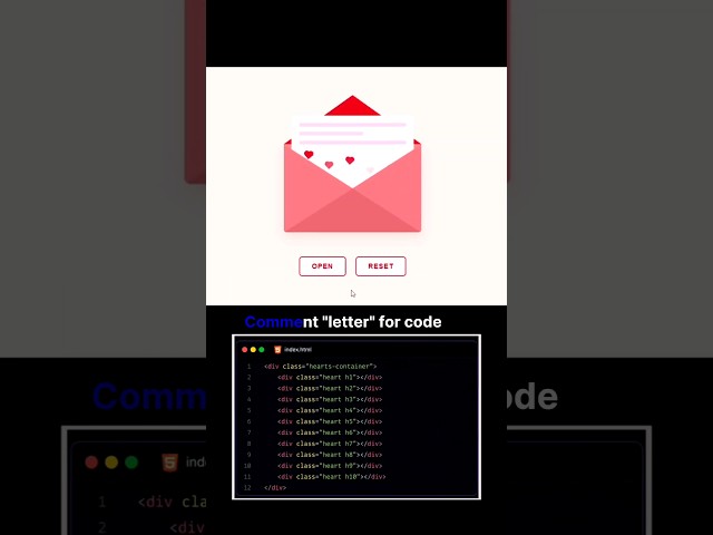 I Built a Love Letter Animation 💌❤️ Using HTML CSS & JavaScript | Creative Coding #Shorts