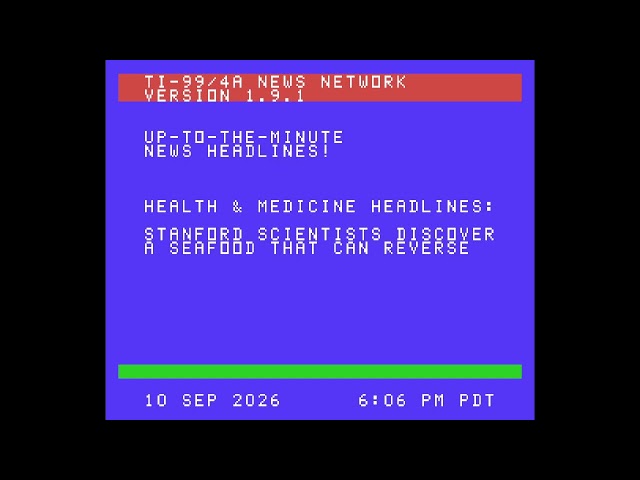 LIVE: TI-99/4A News Network — Retro Computer Television