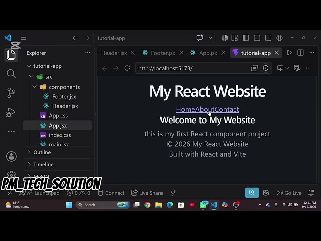 React Components Tutorial for Beginners ⚛️ | Functional Components + Header & Footer